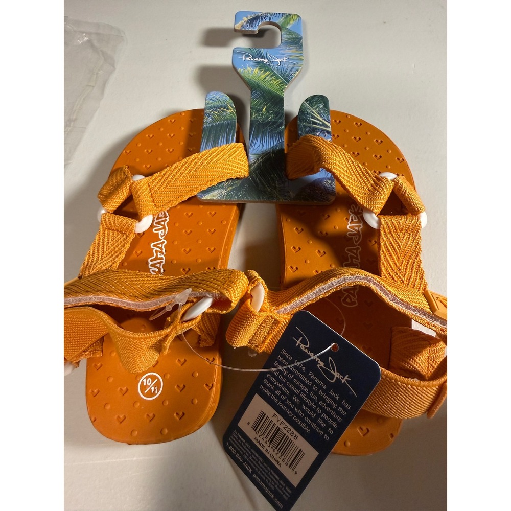 Panama Jack Kids Orange Strappy Sandals FYF2288 Size 10/11 NEW